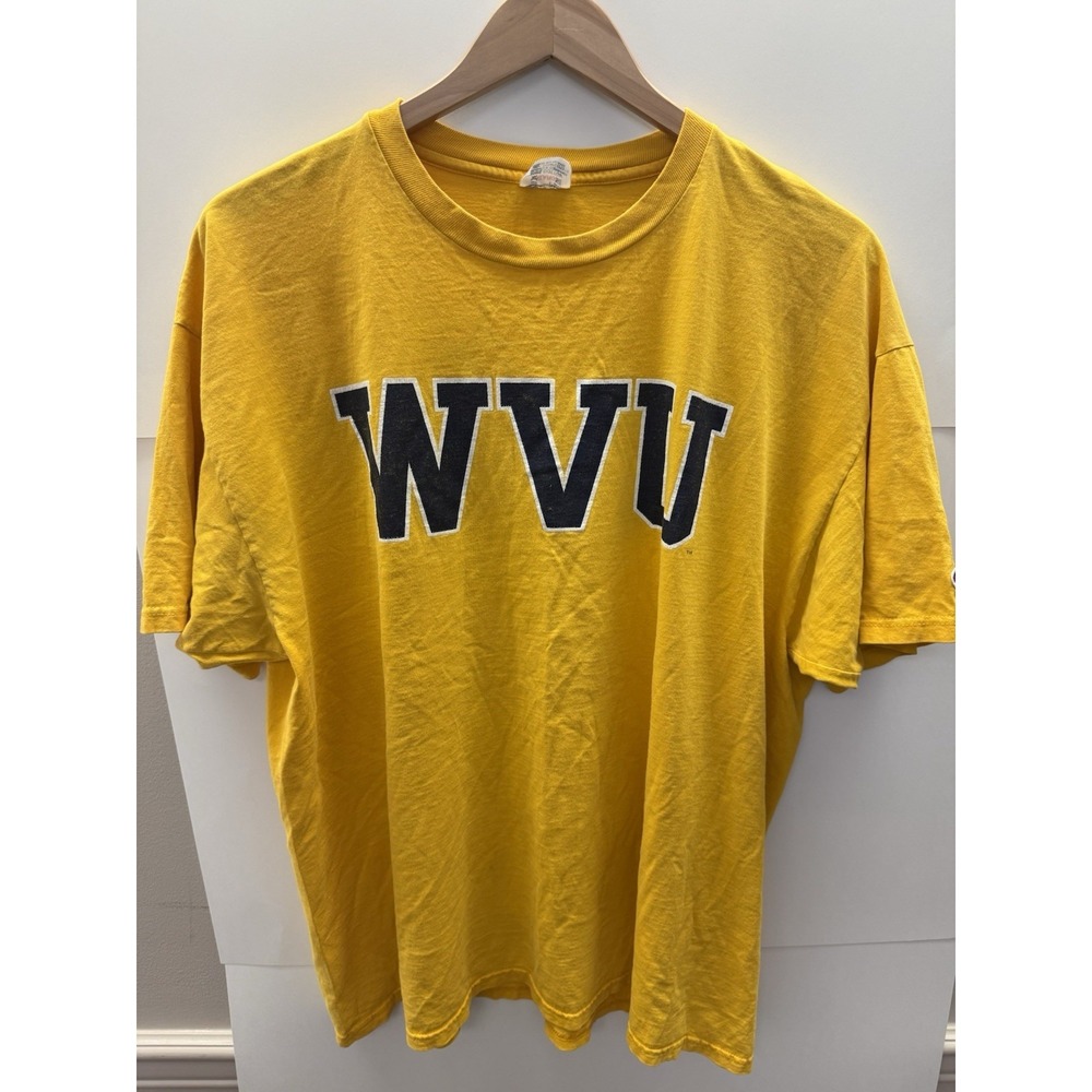 Vintage Champion Tag WVU Shirt Mens 2XL Gold West Virginia University c. 1997